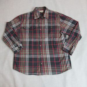 CE Schmidt Workwear Shirt Mens Size XL Black Red Plaid Flannel Outdoor Cabincore